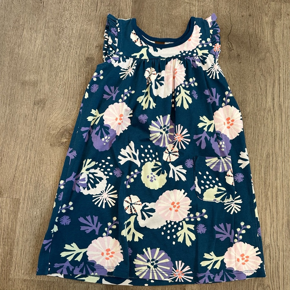 Tea collection blue sea coral dress